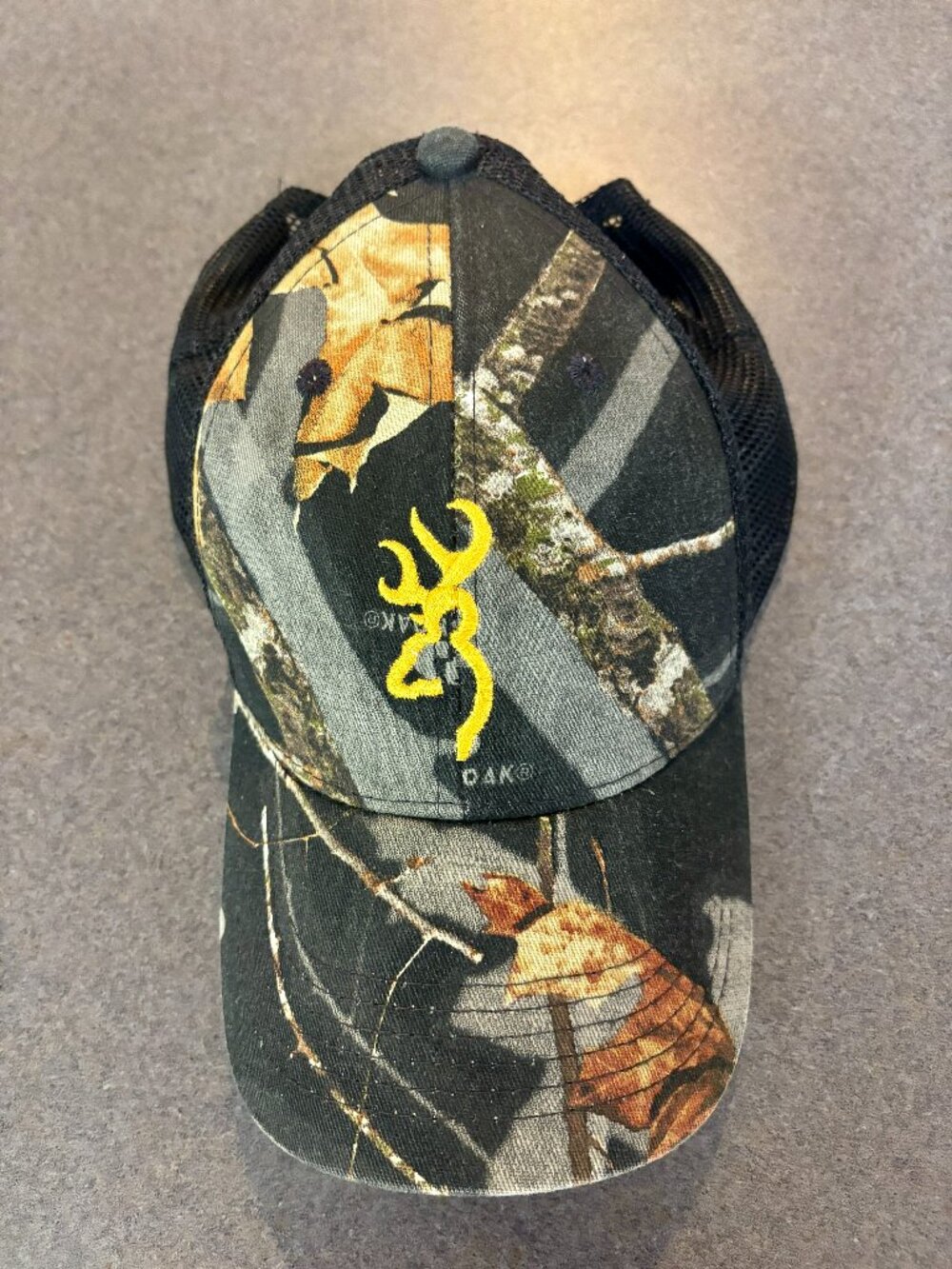 Browning Deer Head Cap Camouflage Logo Black Hunting Gun Snap-back Adjustable..V